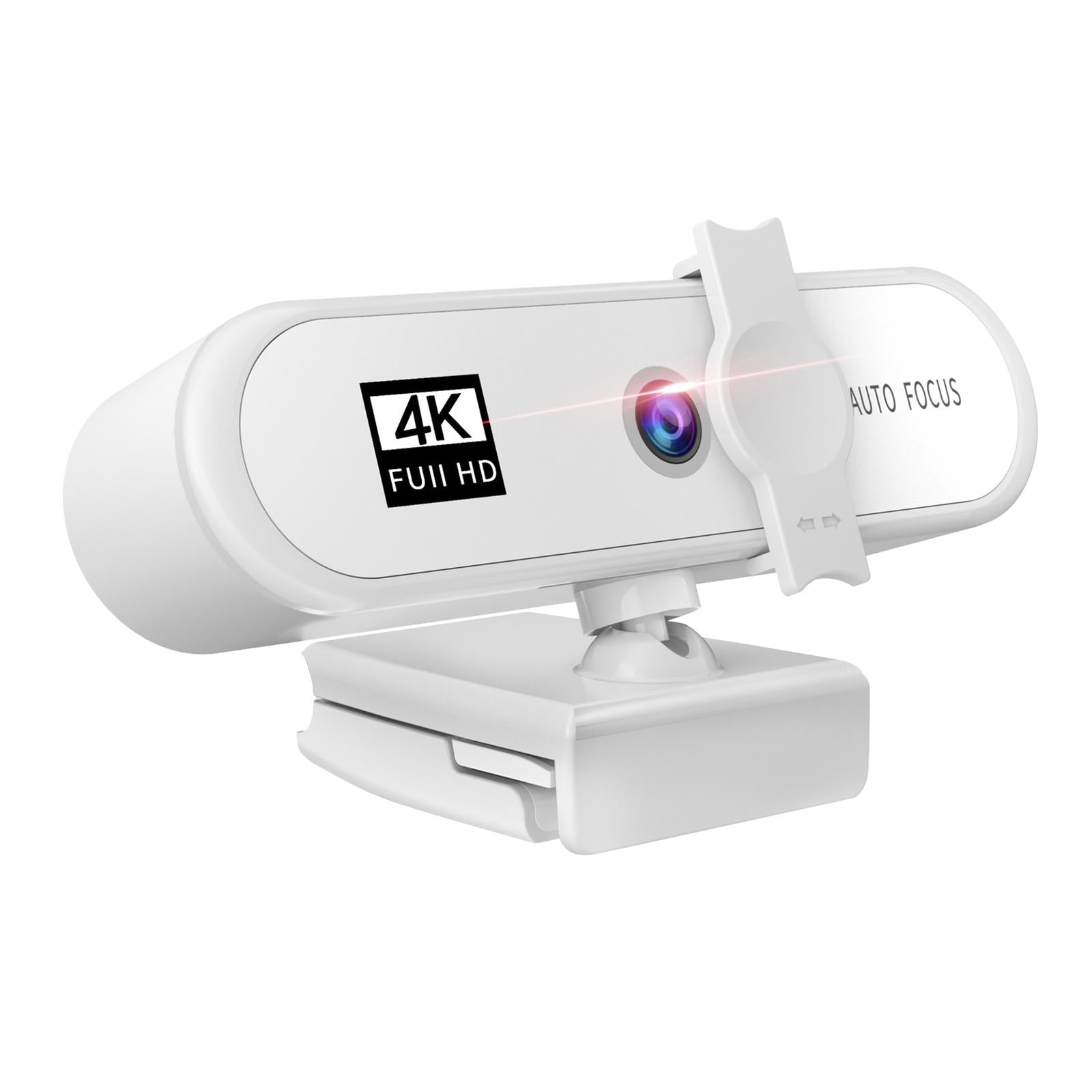 4K Full HD Streaming Webcam Autofocus for Live Broadcast 4k White