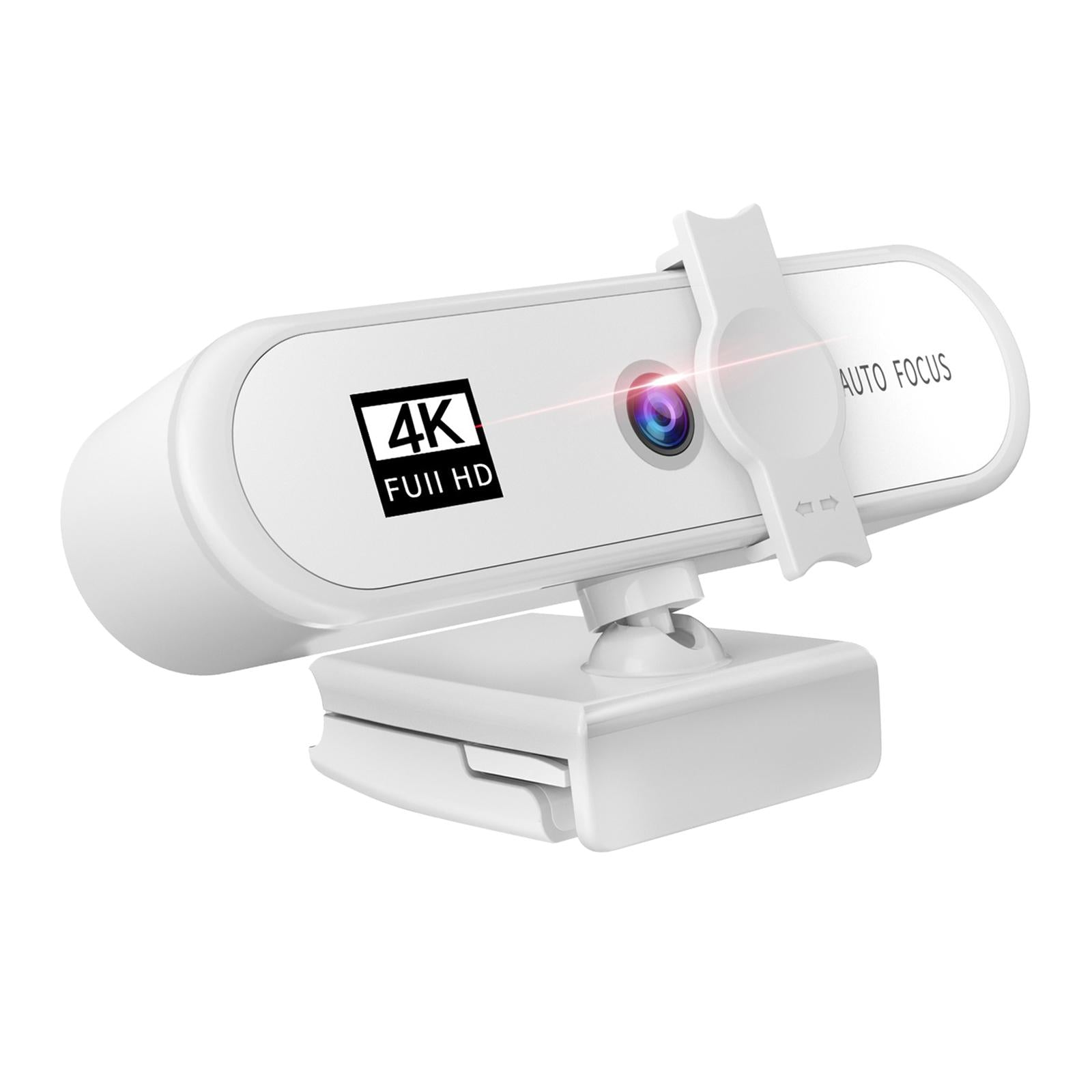 4K Full HD Streaming Webcam Autofocus for Live Broadcast 4k White