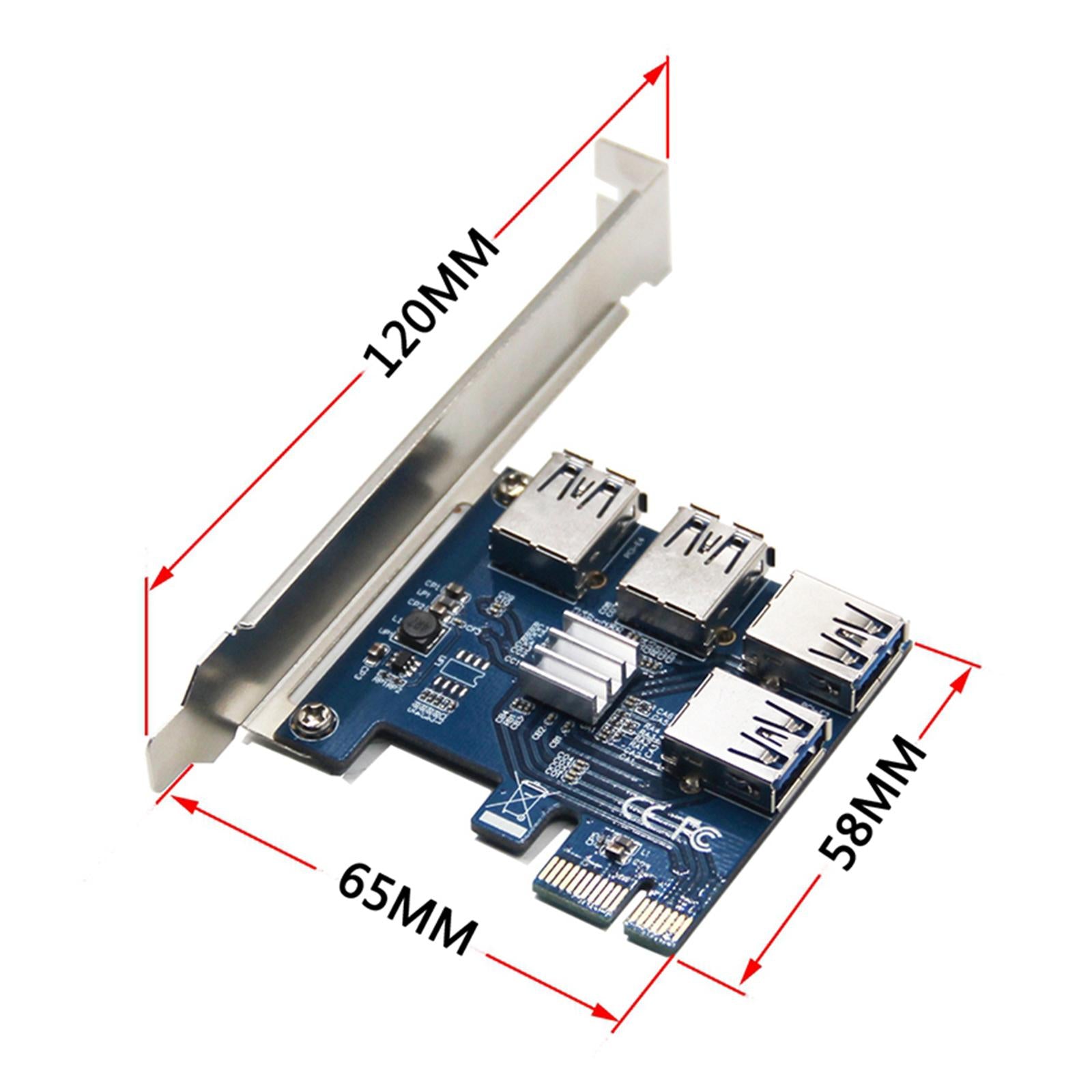 4 Ports USB 3.0 Super Fast 5Gbps PCI Express PCIe Expansion Card for Linux