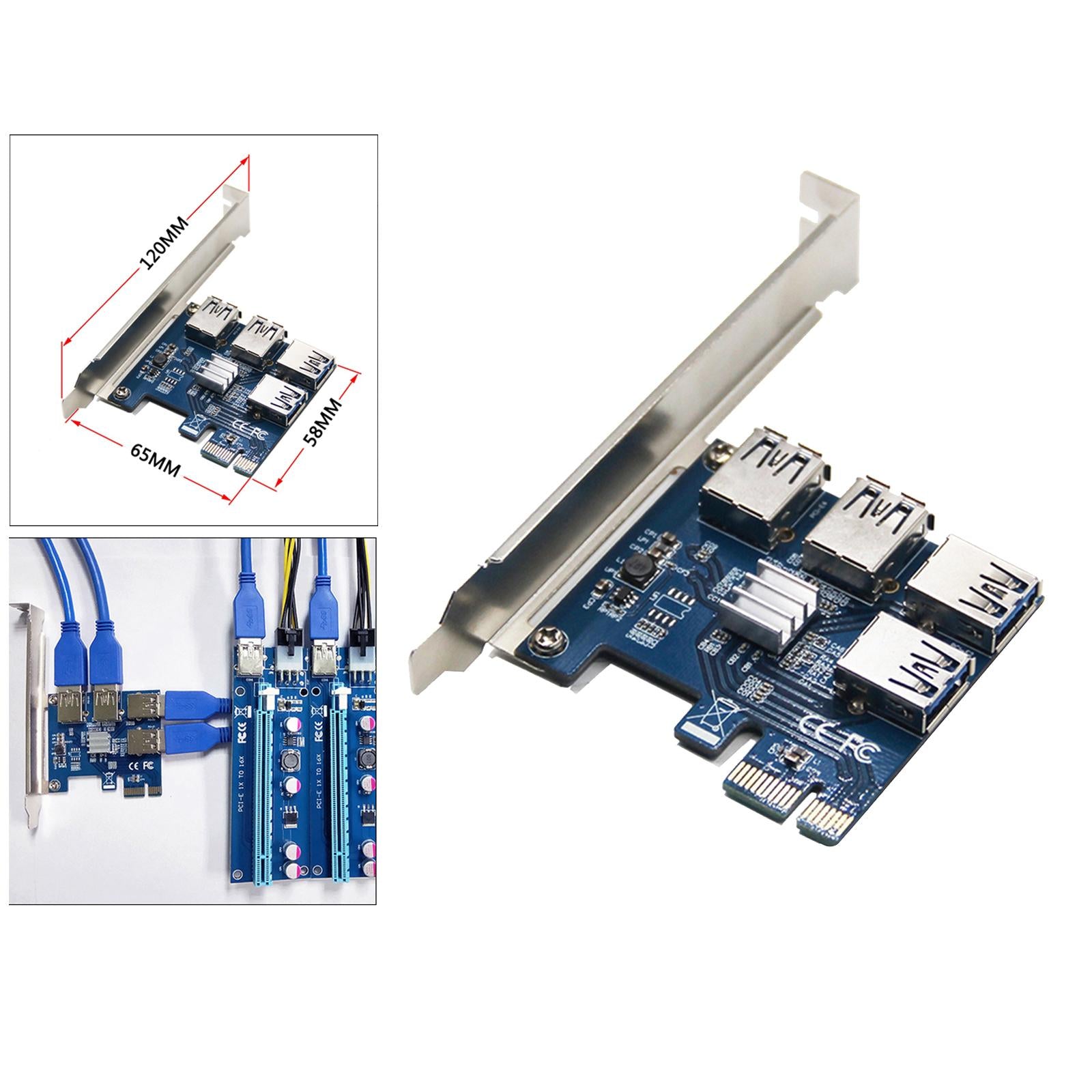 4 Ports USB 3.0 Super Fast 5Gbps PCI Express PCIe Expansion Card for Linux