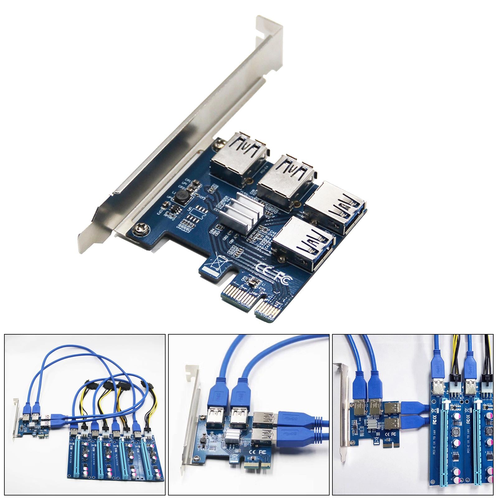 4 Ports USB 3.0 Super Fast 5Gbps PCI Express PCIe Expansion Card for Linux