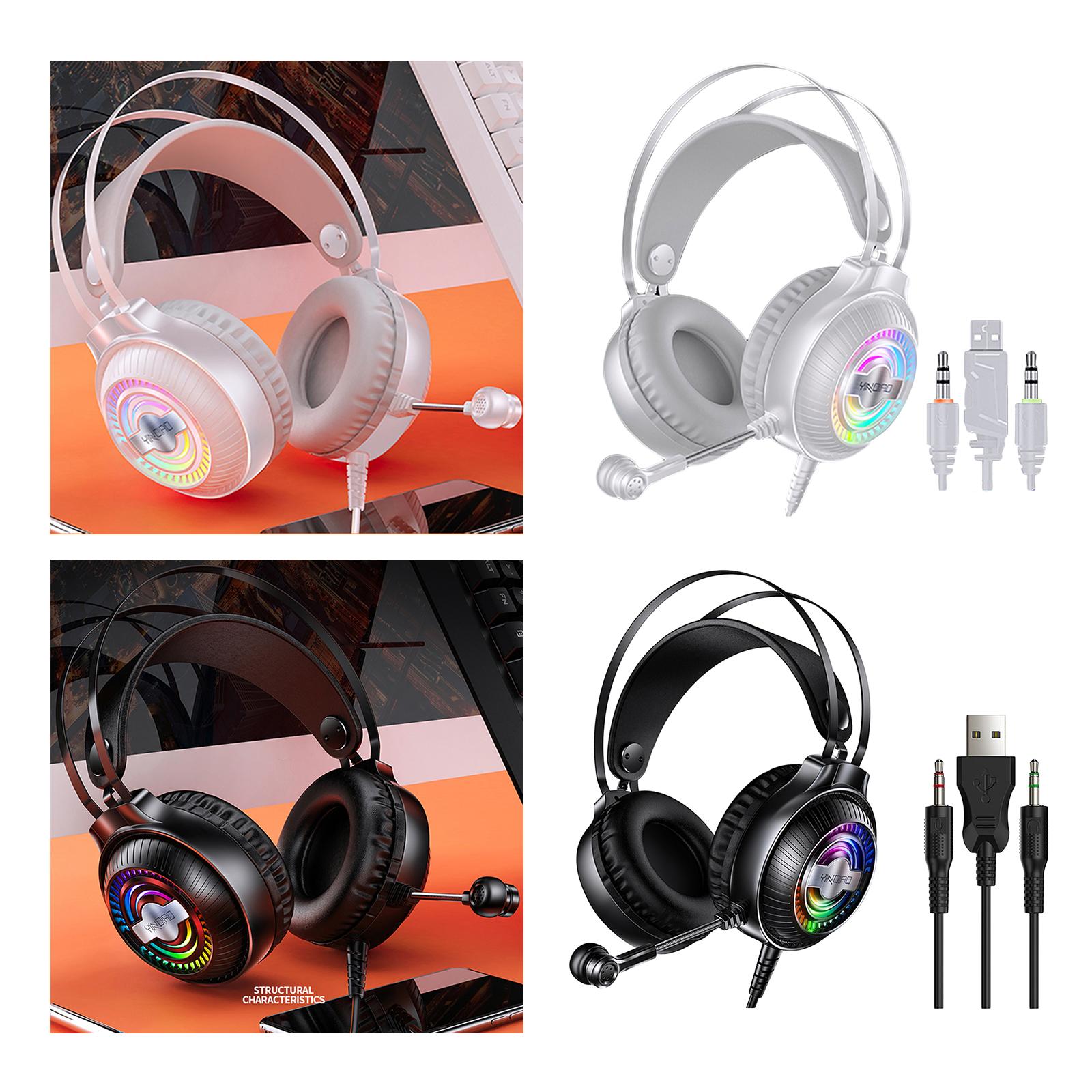 Bass Stereo Over Ear Gaming Headset Headphones for Gamer Black