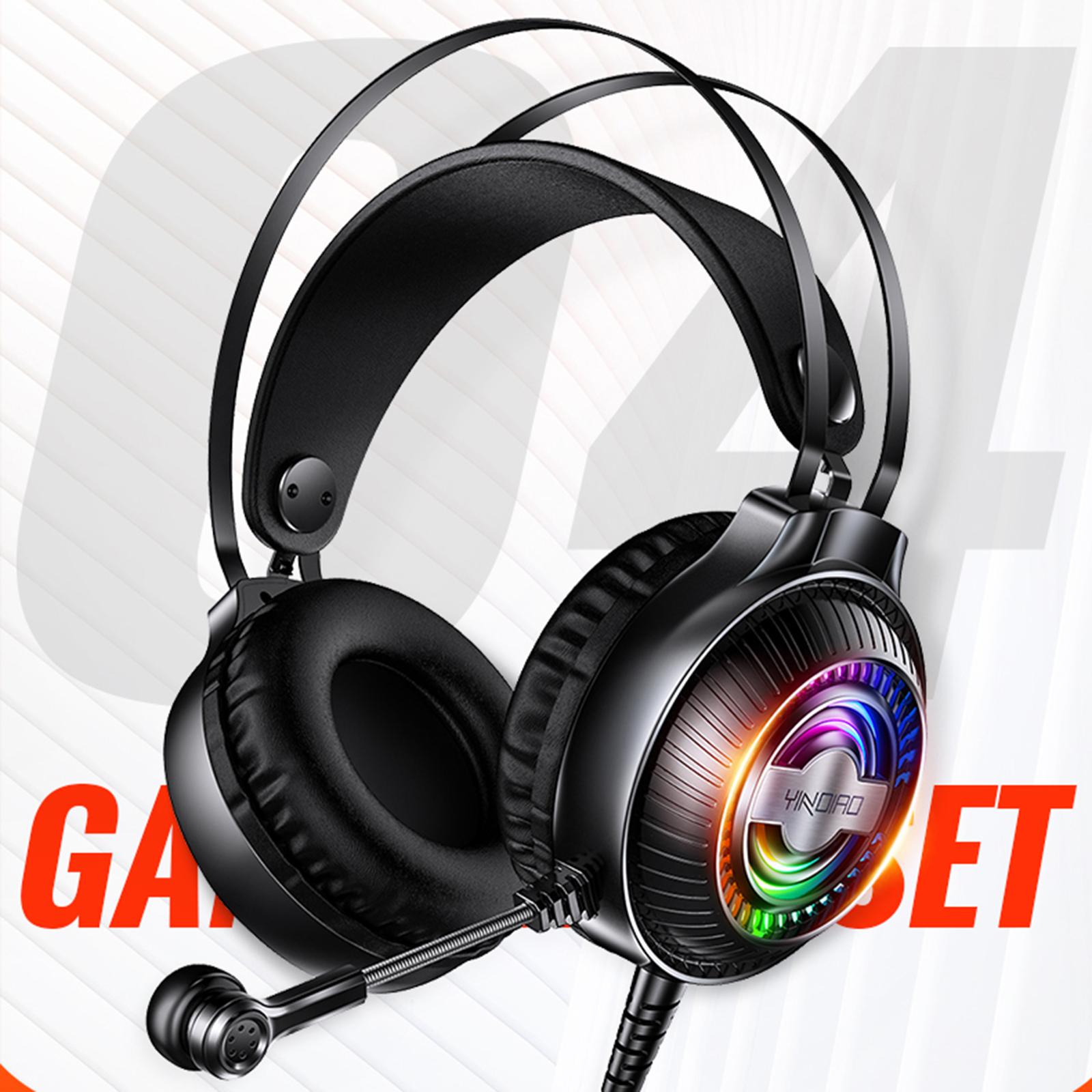 Bass Stereo Over Ear Gaming Headset Headphones for Gamer Black