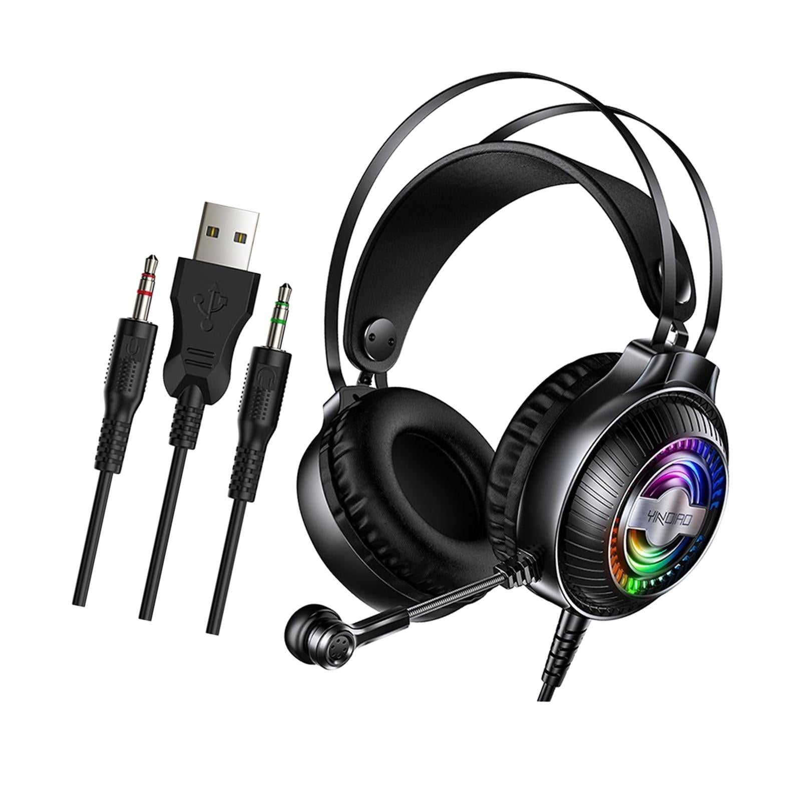 Bass Stereo Over Ear Gaming Headset Headphones for Gamer Black