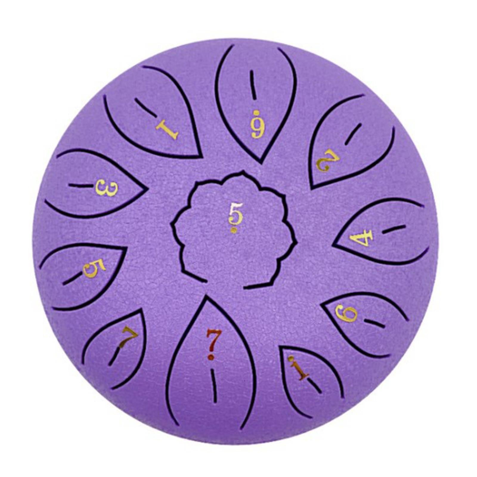 Mini 6 Inch Steel Tongue Drum and Carrying Bag Music Education Gift Present purple