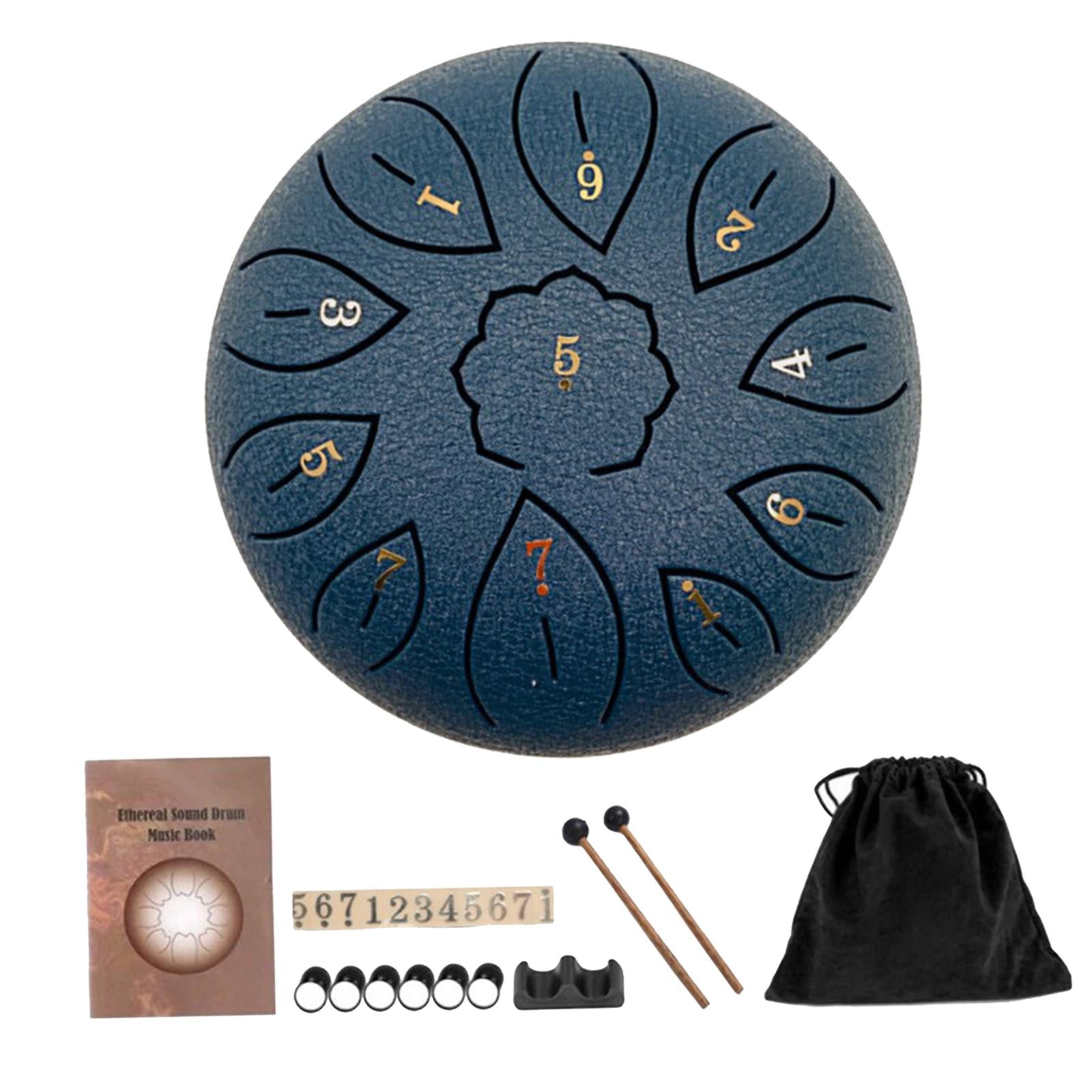 Mini 6 Inch Steel Tongue Drum and Carrying Bag Music Education Gift Present navy