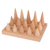 Natural Wood Rings Display Stands Storage 15 Cones Ring Holder with Tray