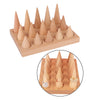 Natural Wood Rings Display Stands Storage 15 Cones Ring Holder with Tray