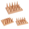 Natural Wood Rings Display Stands Storage 15 Cones Ring Holder with Tray