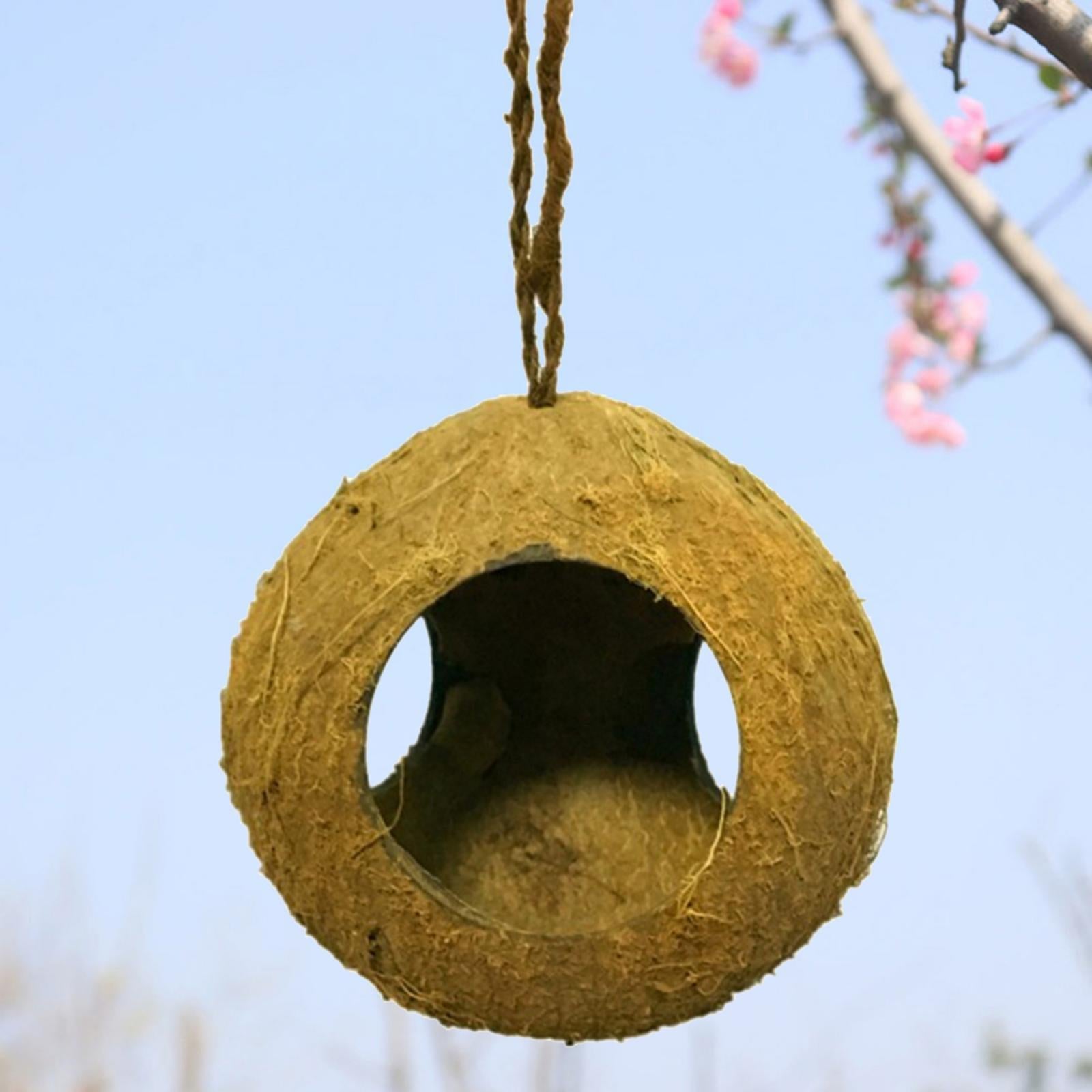 Natural Coconut Hut Bird Nest Toy Parrot Hamster Cage Toy Cockatiel House