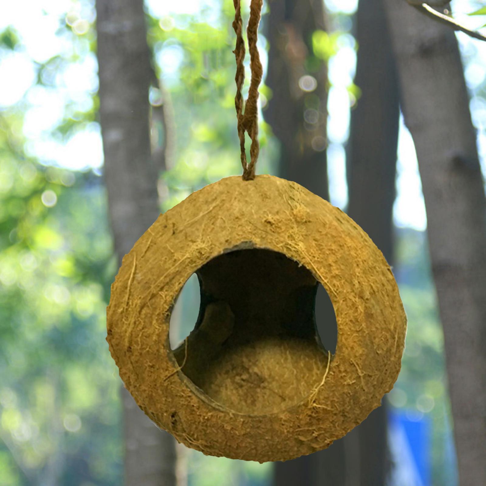 Natural Coconut Hut Bird Nest Toy Parrot Hamster Cage Toy Cockatiel House