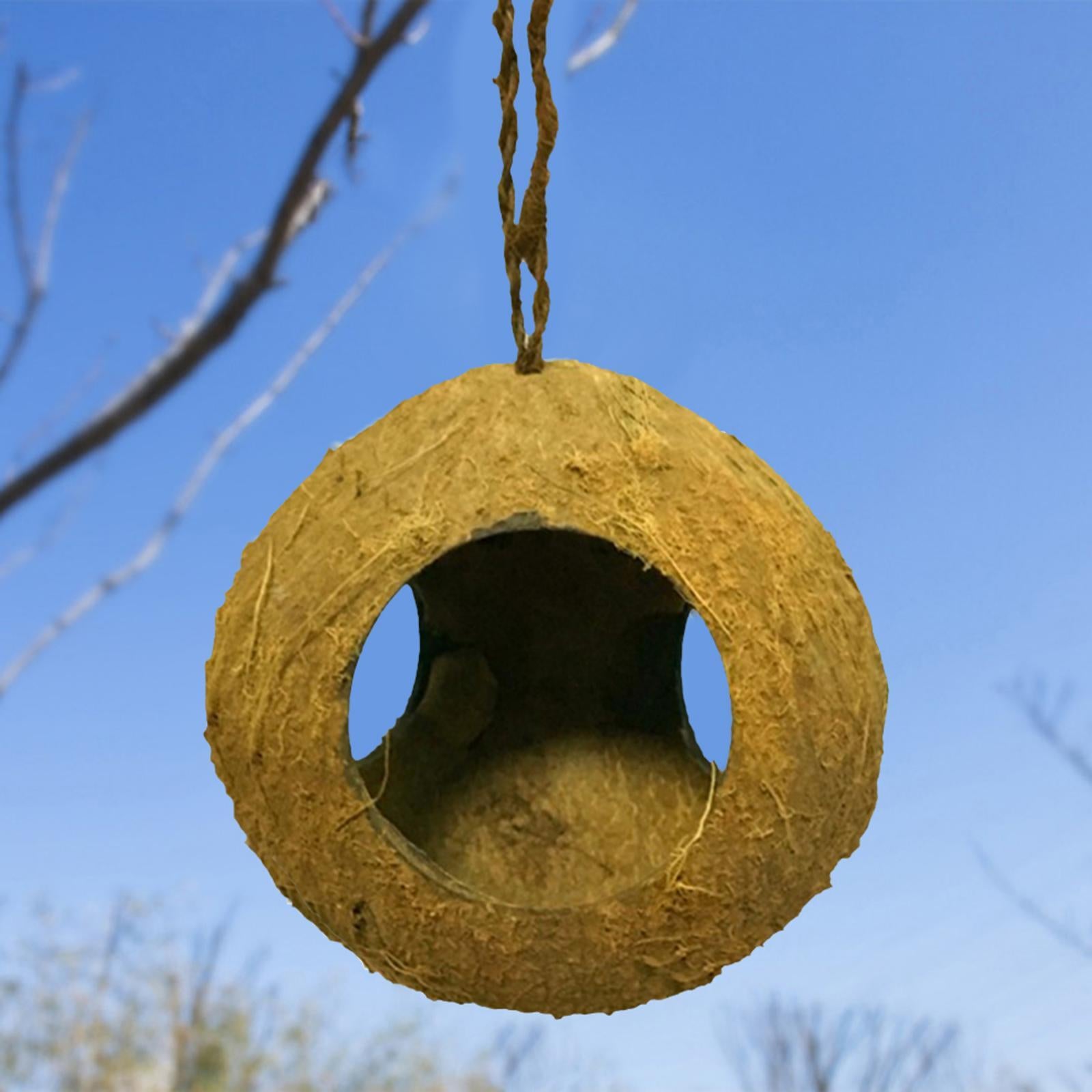 Natural Coconut Hut Bird Nest Toy Parrot Hamster Cage Toy Cockatiel House