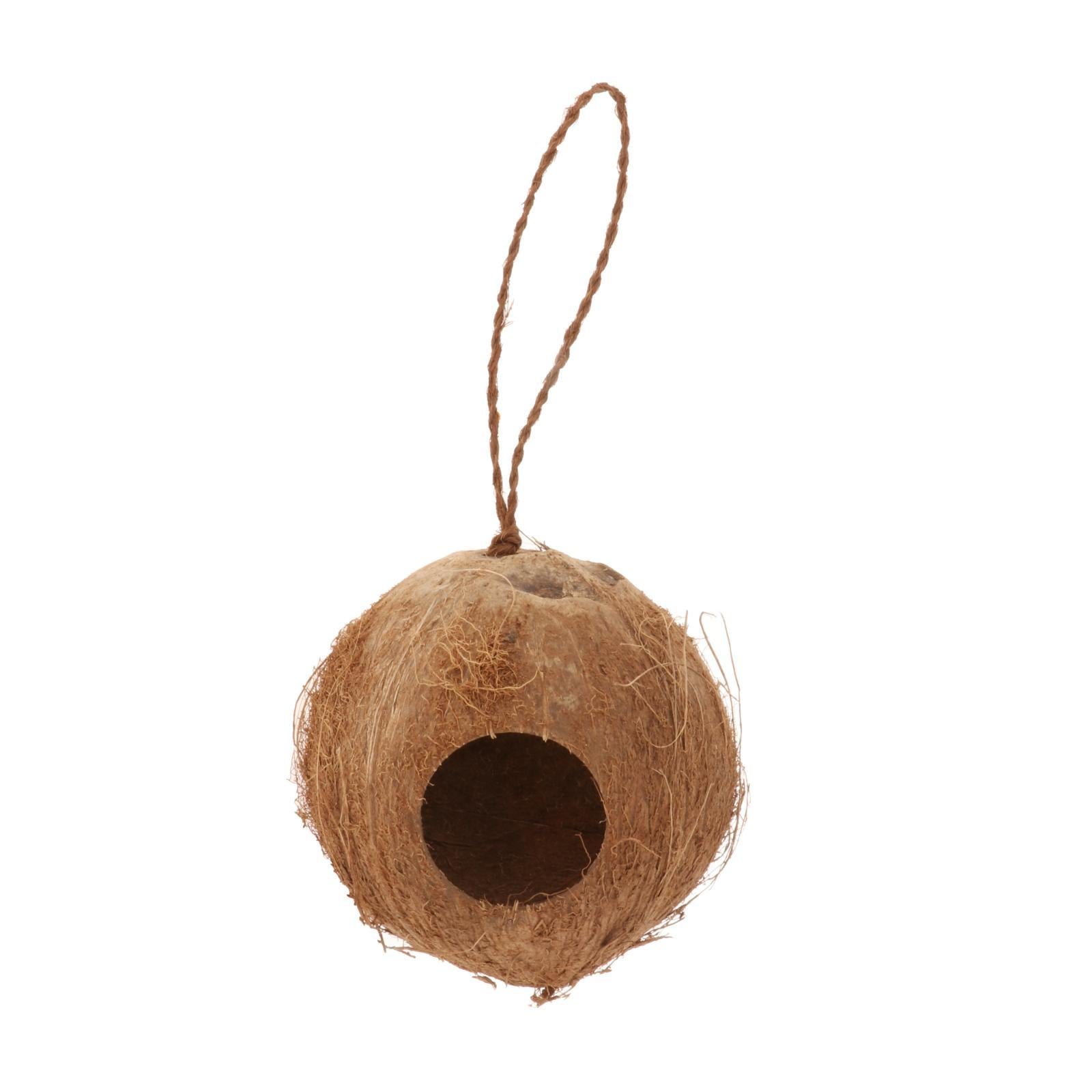 Natural Coconut Hut Bird Nest Toy Parrot Hamster Cage Toy Cockatiel House