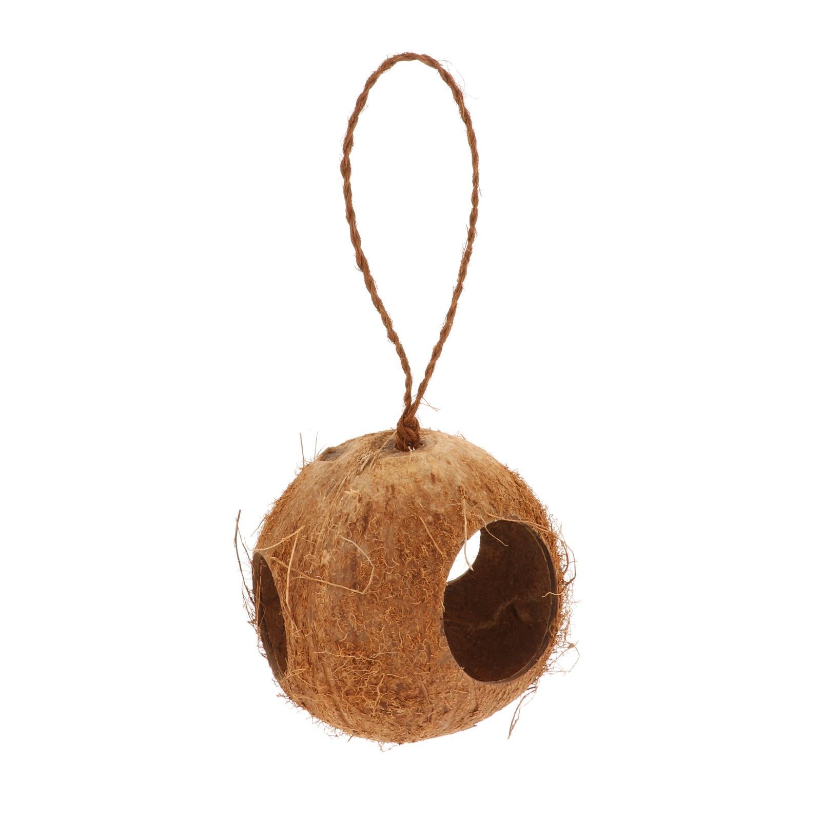 Natural Coconut Hut Bird Nest Toy Parrot Hamster Cage Toy Cockatiel House