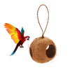 Natural Coconut Hut Bird Nest Toy Parrot Hamster Cage Toy Cockatiel House