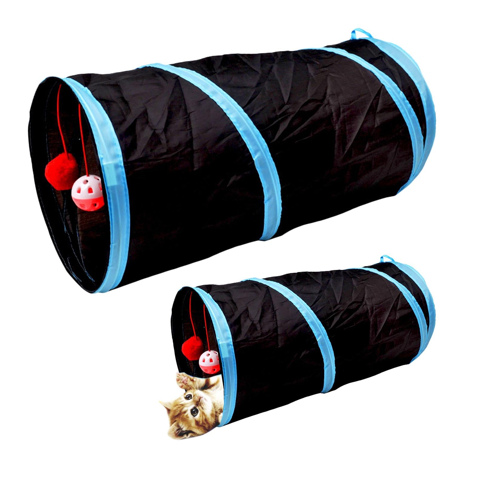 Tunnel of Fun, Collapsible One-Way Cat Tunnel Toy Play Tent Tube Toys Black