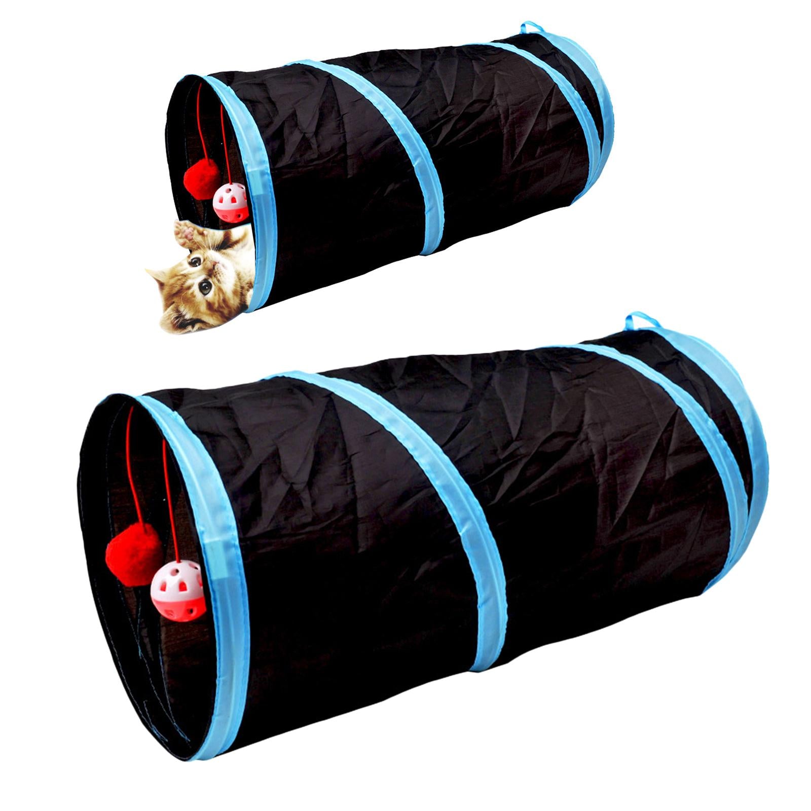 Tunnel of Fun, Collapsible One-Way Cat Tunnel Toy Play Tent Tube Toys Black