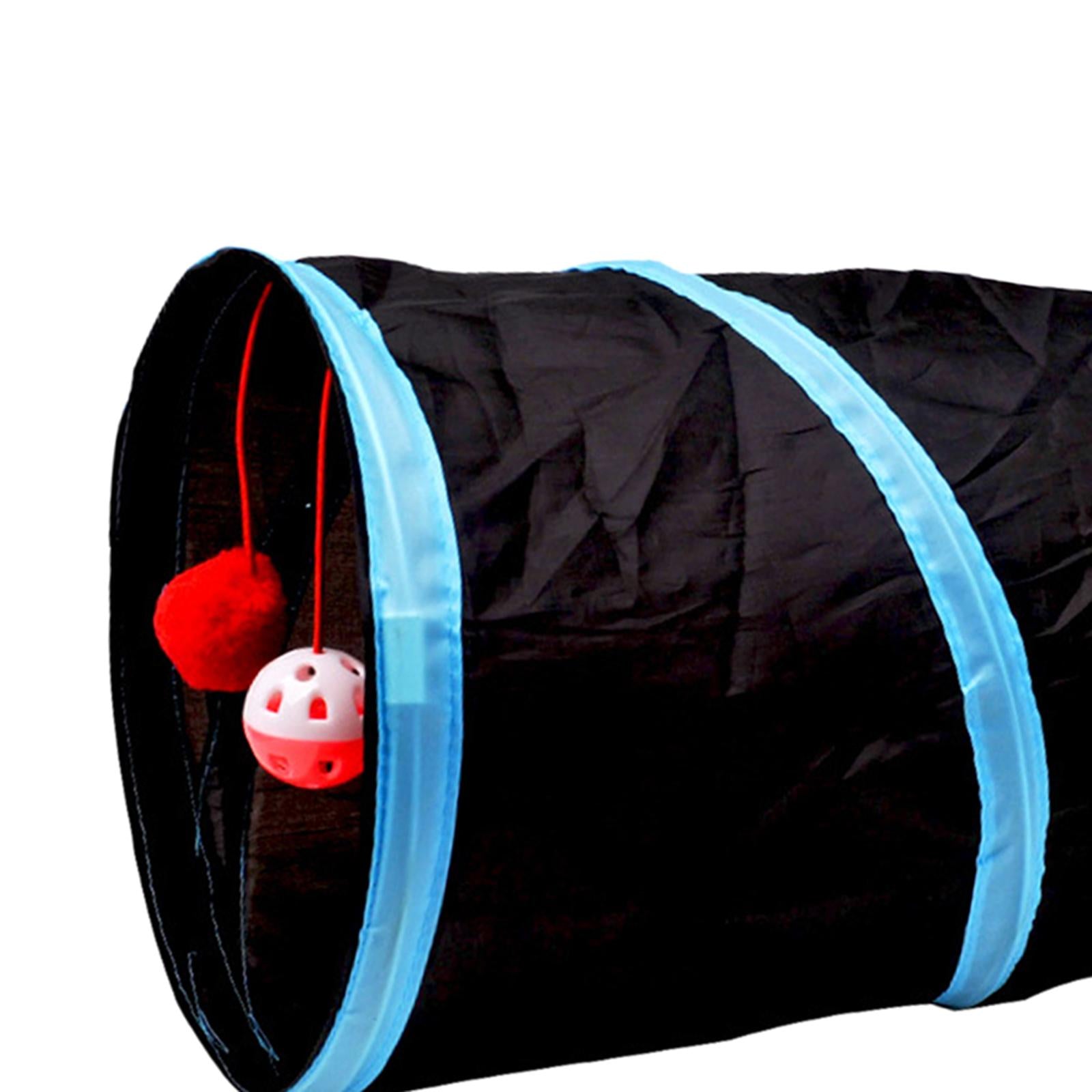 Tunnel of Fun, Collapsible One-Way Cat Tunnel Toy Play Tent Tube Toys Black