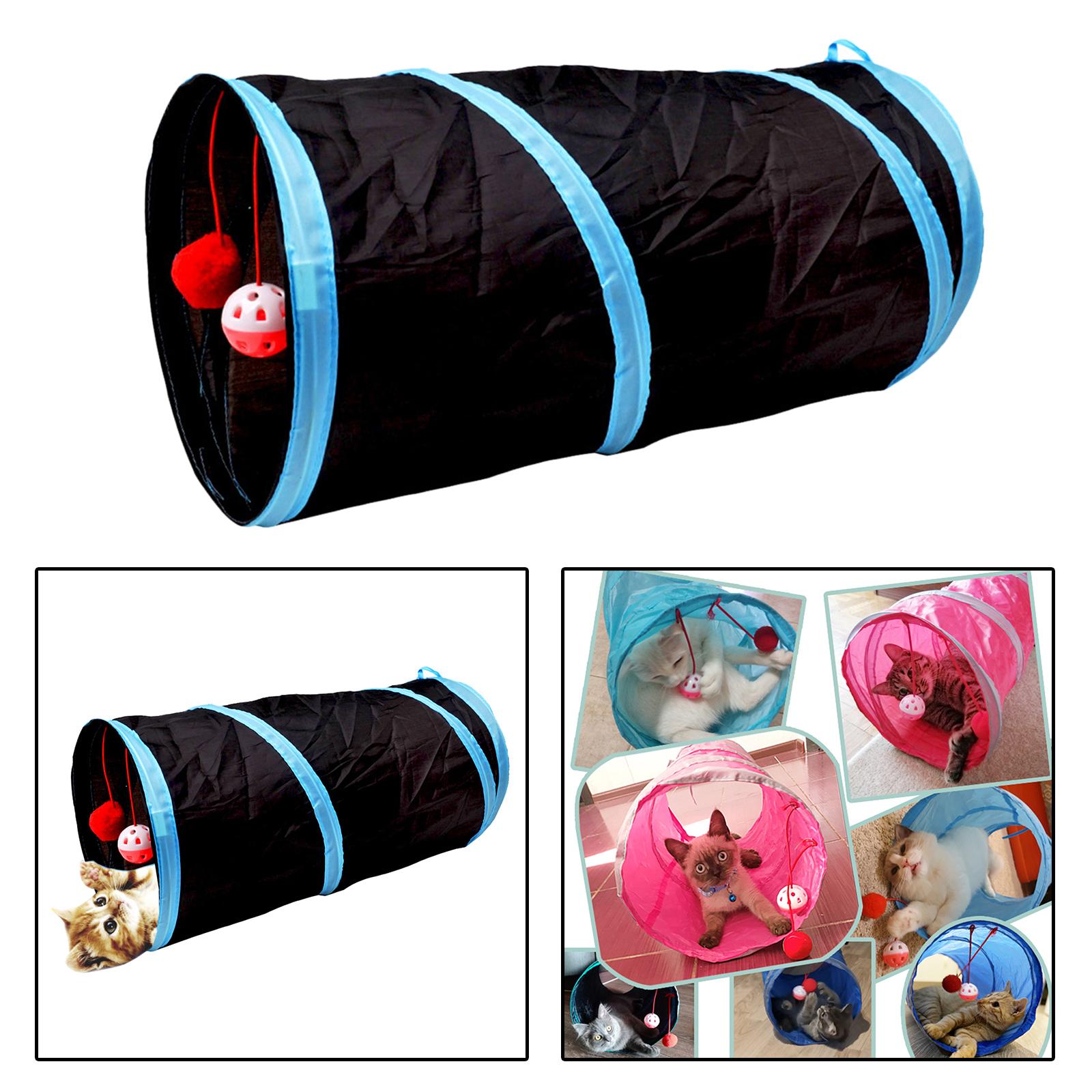 Tunnel of Fun, Collapsible One-Way Cat Tunnel Toy Play Tent Tube Toys Black