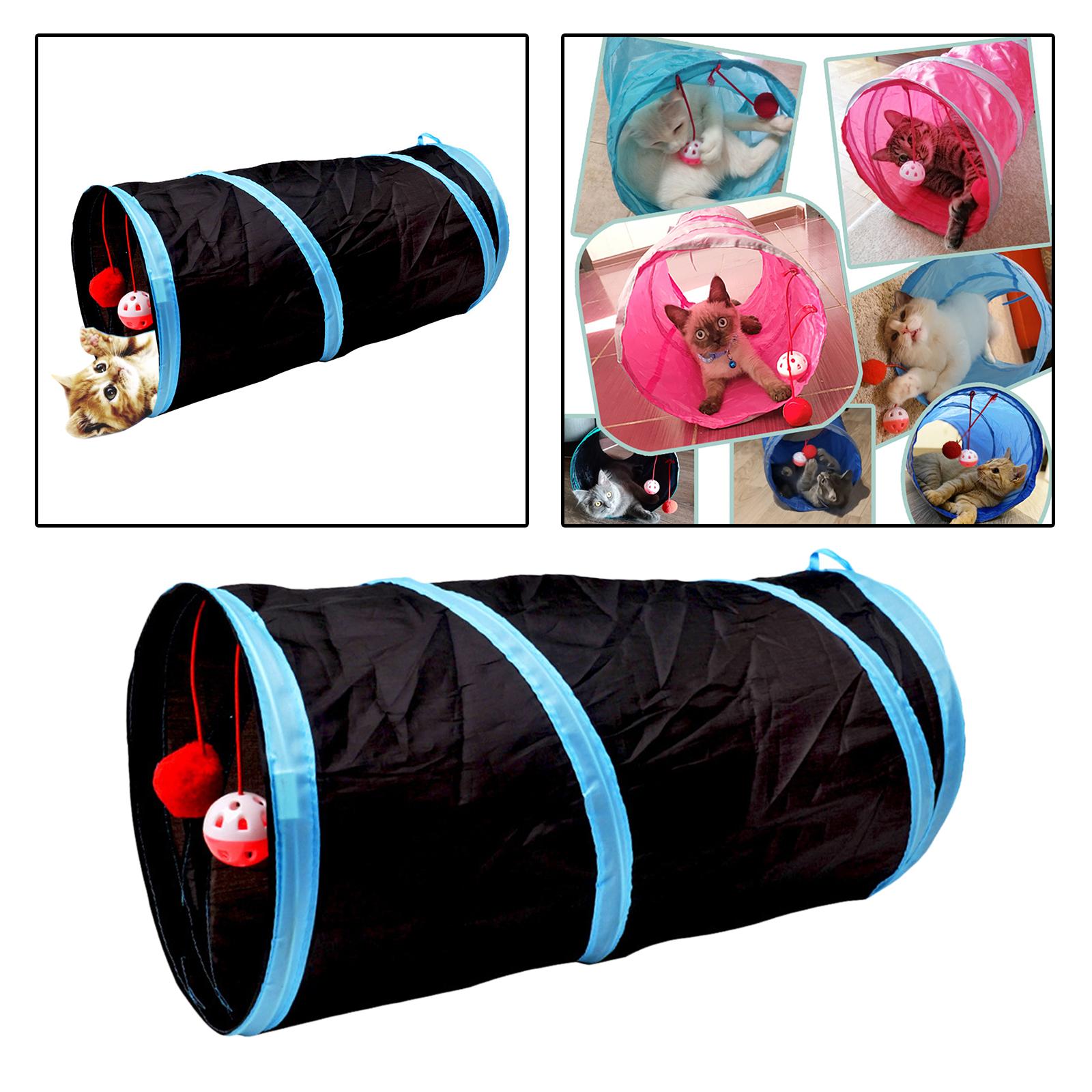 Tunnel of Fun, Collapsible One-Way Cat Tunnel Toy Play Tent Tube Toys Black