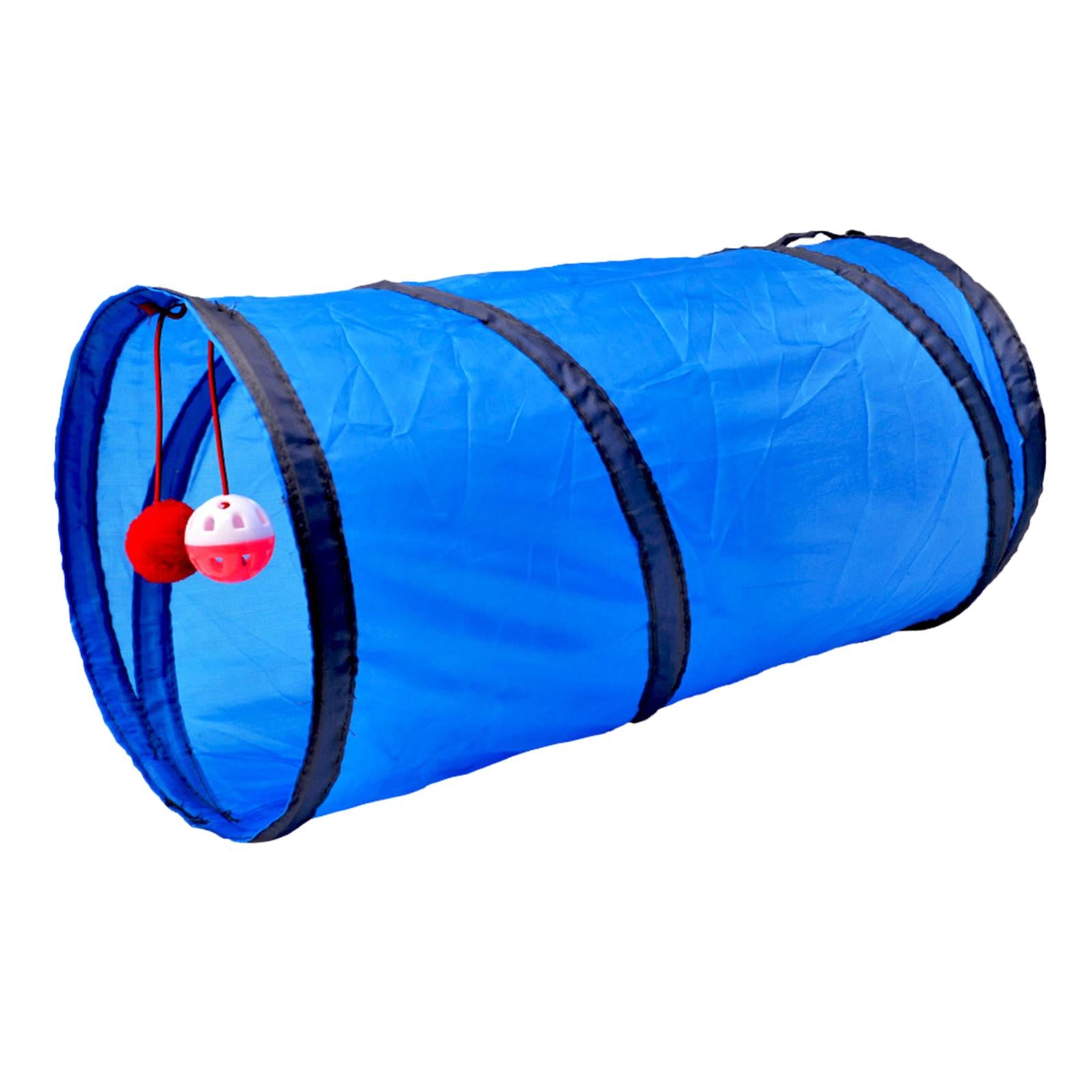 Tunnel of Fun, Collapsible One-Way Cat Tunnel Toy Play Tent Tube Toys Blue