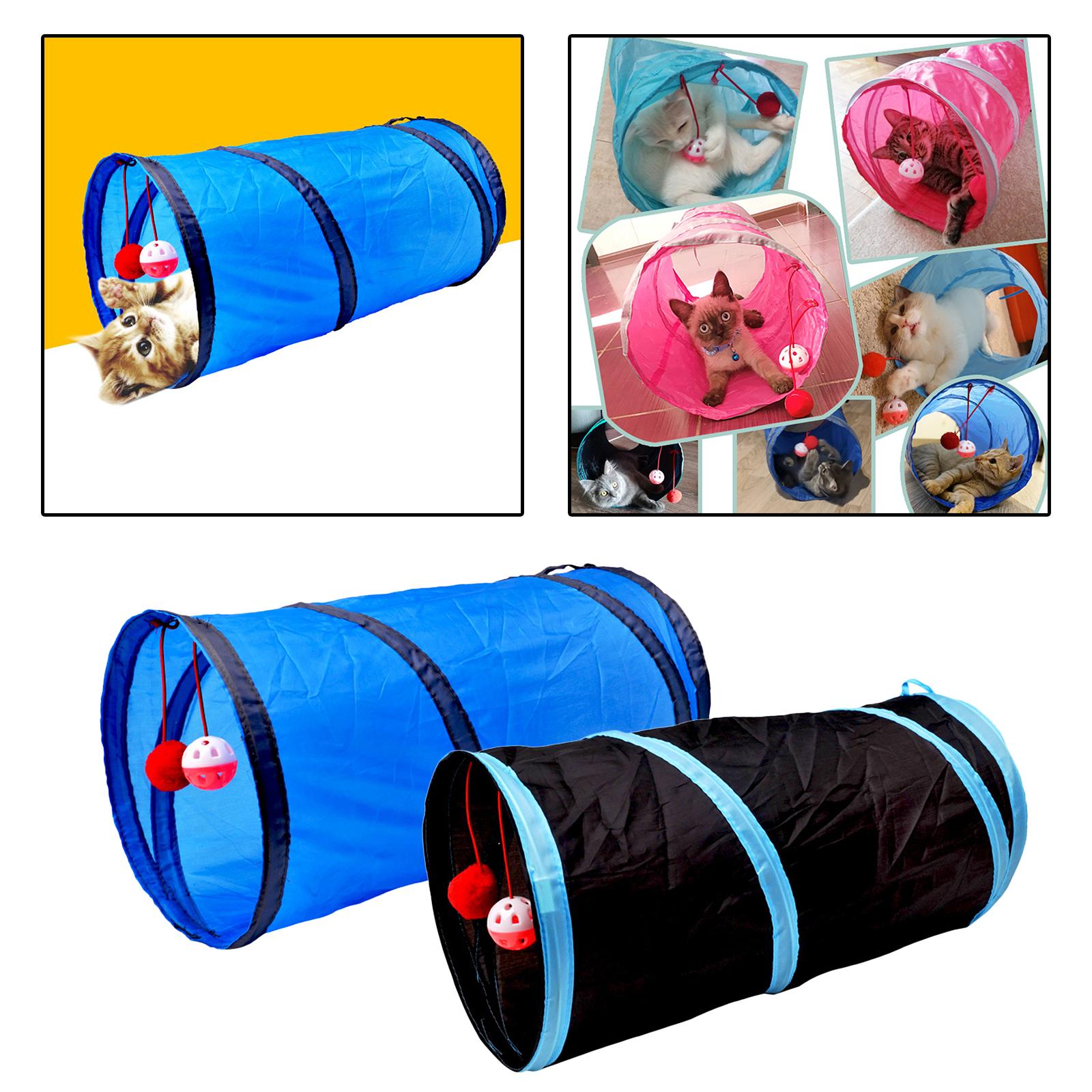 Tunnel of Fun, Collapsible One-Way Cat Tunnel Toy Play Tent Tube Toys Blue