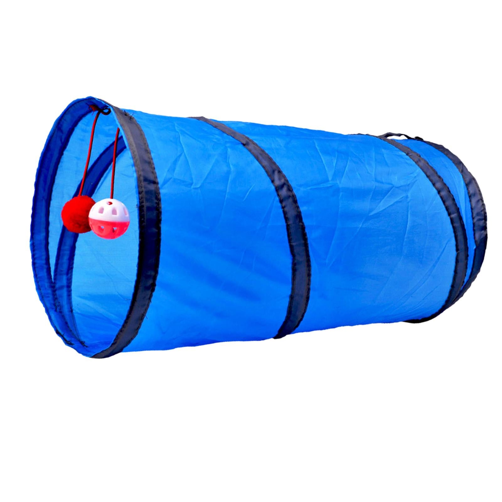 Tunnel of Fun, Collapsible One-Way Cat Tunnel Toy Play Tent Tube Toys Blue