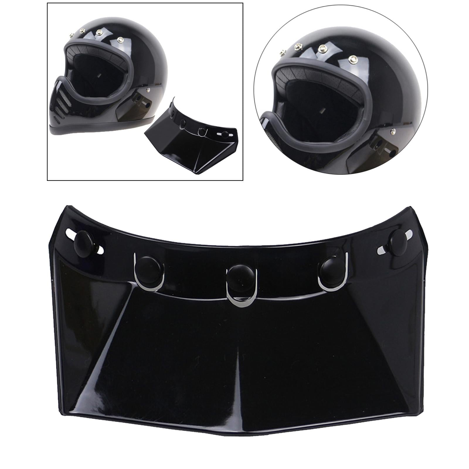 Motorcycle Helmet Peak 5-Snap Sun Visor UV Sunshield Protector Shield Black