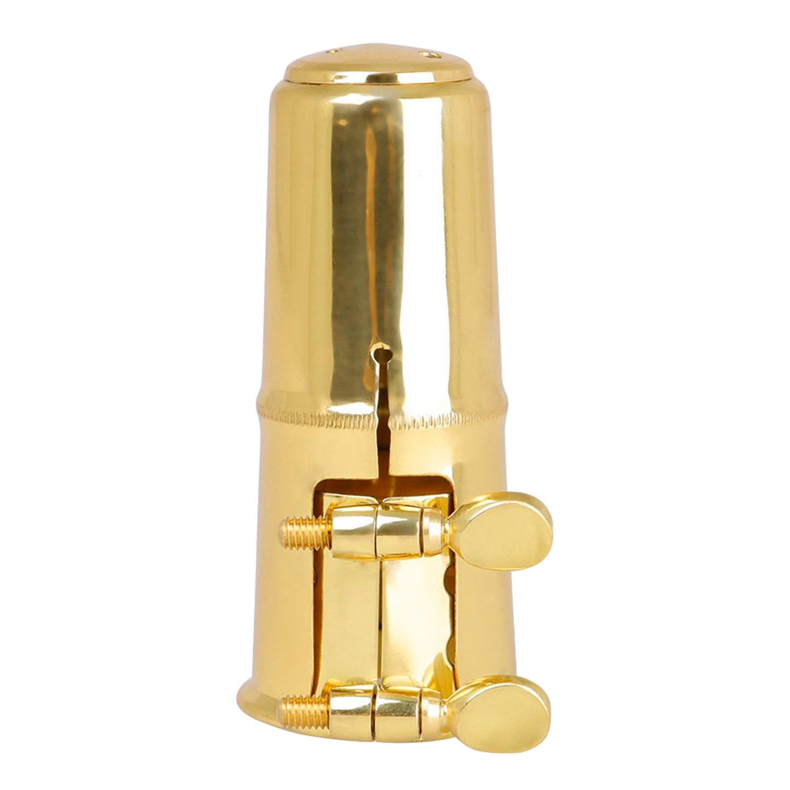 Brass Alto Saxophone Mouthpiece Protective Cap Cover with Ligature Fastener