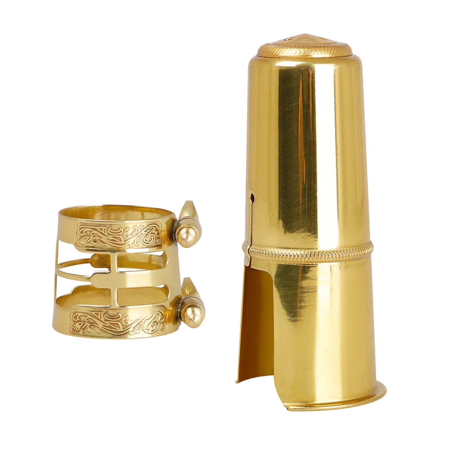 Solid Brass Tenor Saxophone Mouthpiece Protective Cap Cover Ligature Kit