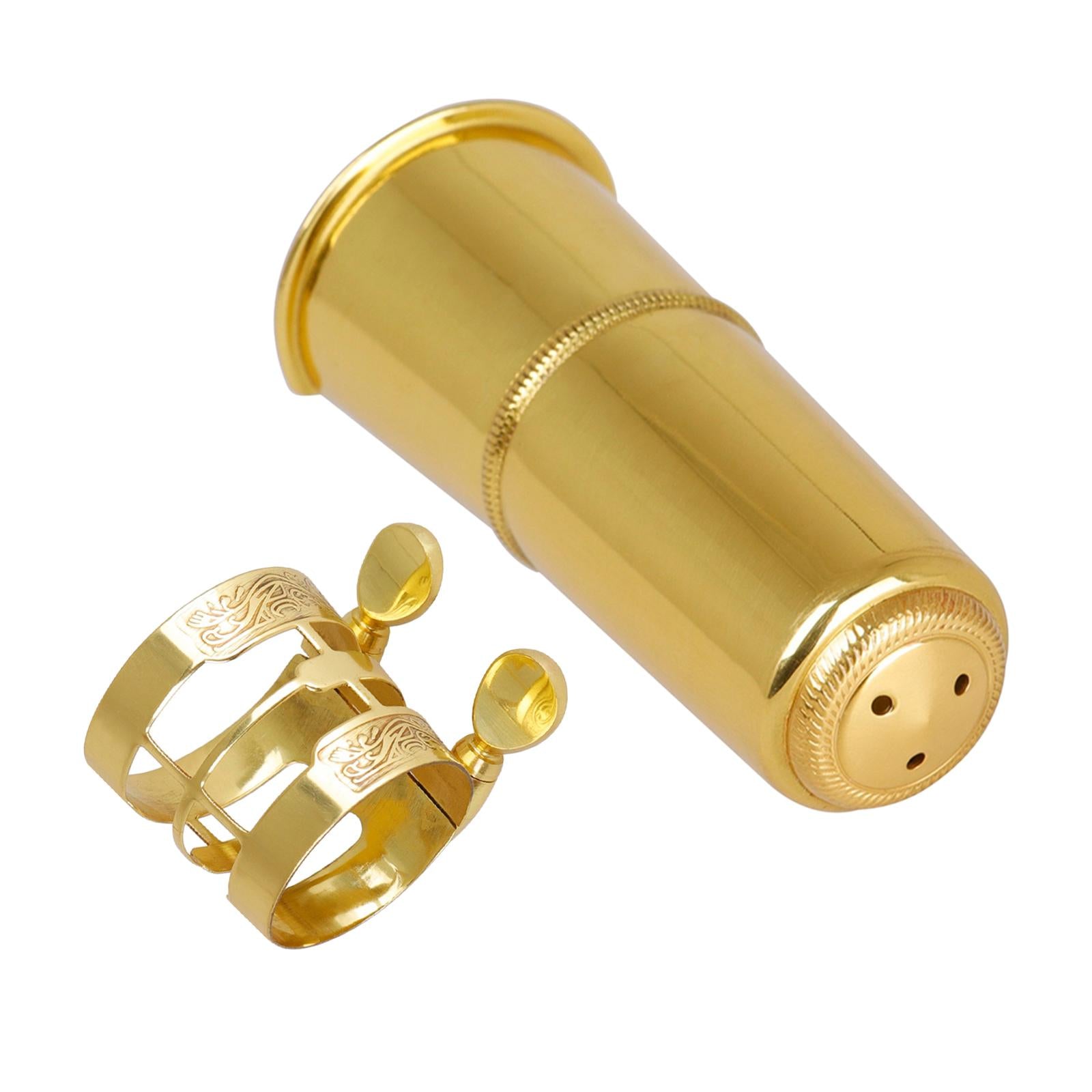 Solid Brass Tenor Saxophone Mouthpiece Protective Cap Cover Ligature Kit