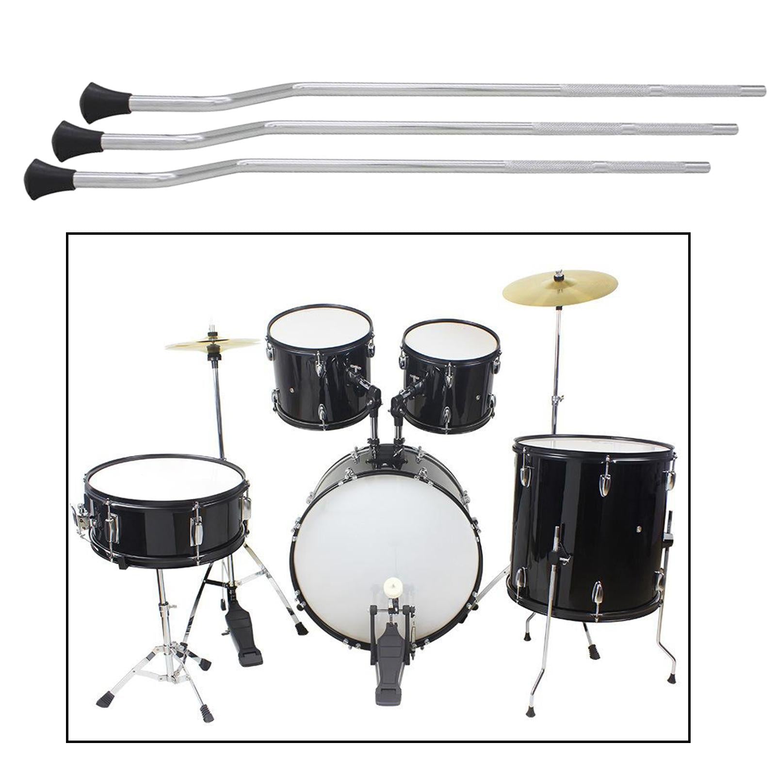 3pcs Metal Floor Tom Drum Legs Holder Non-slip Percussion Parts DIY Silver