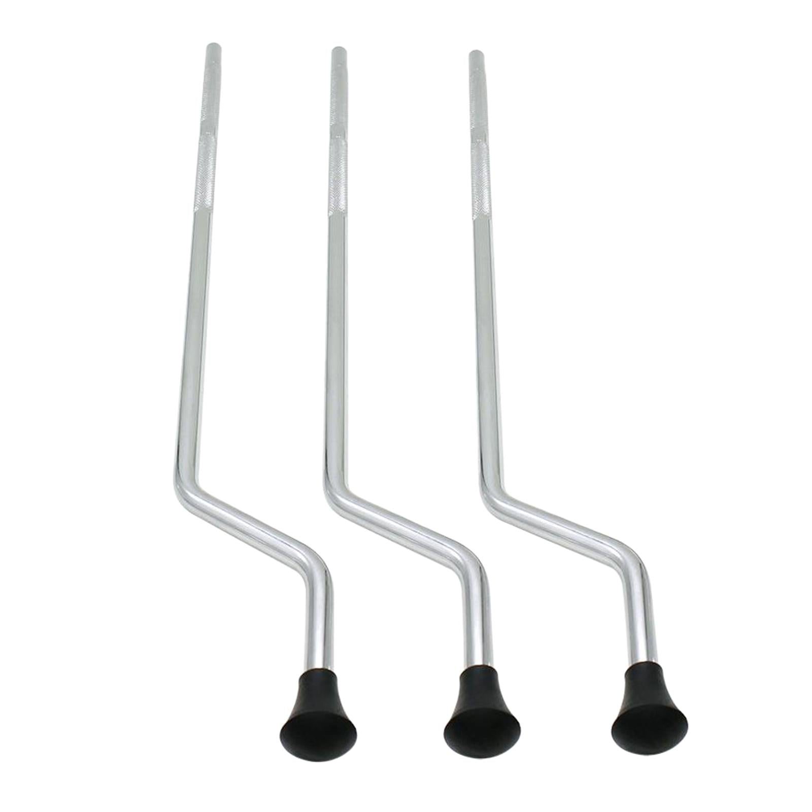 3pcs Metal Floor Tom Drum Legs Holder Non-slip Percussion Parts DIY Silver