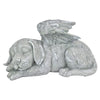 Pet Statue in Angel's Wing Tribute Figurine Sculpture Garden Decor Dog