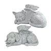 Pet Statue in Angel's Wing Tribute Figurine Sculpture Garden Decor Dog