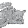 Pet Statue in Angel's Wing Tribute Figurine Sculpture Garden Decor Cat