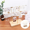 Earrings Holder Organizer for Ear Stud Jewelry Storage Gold + wood base