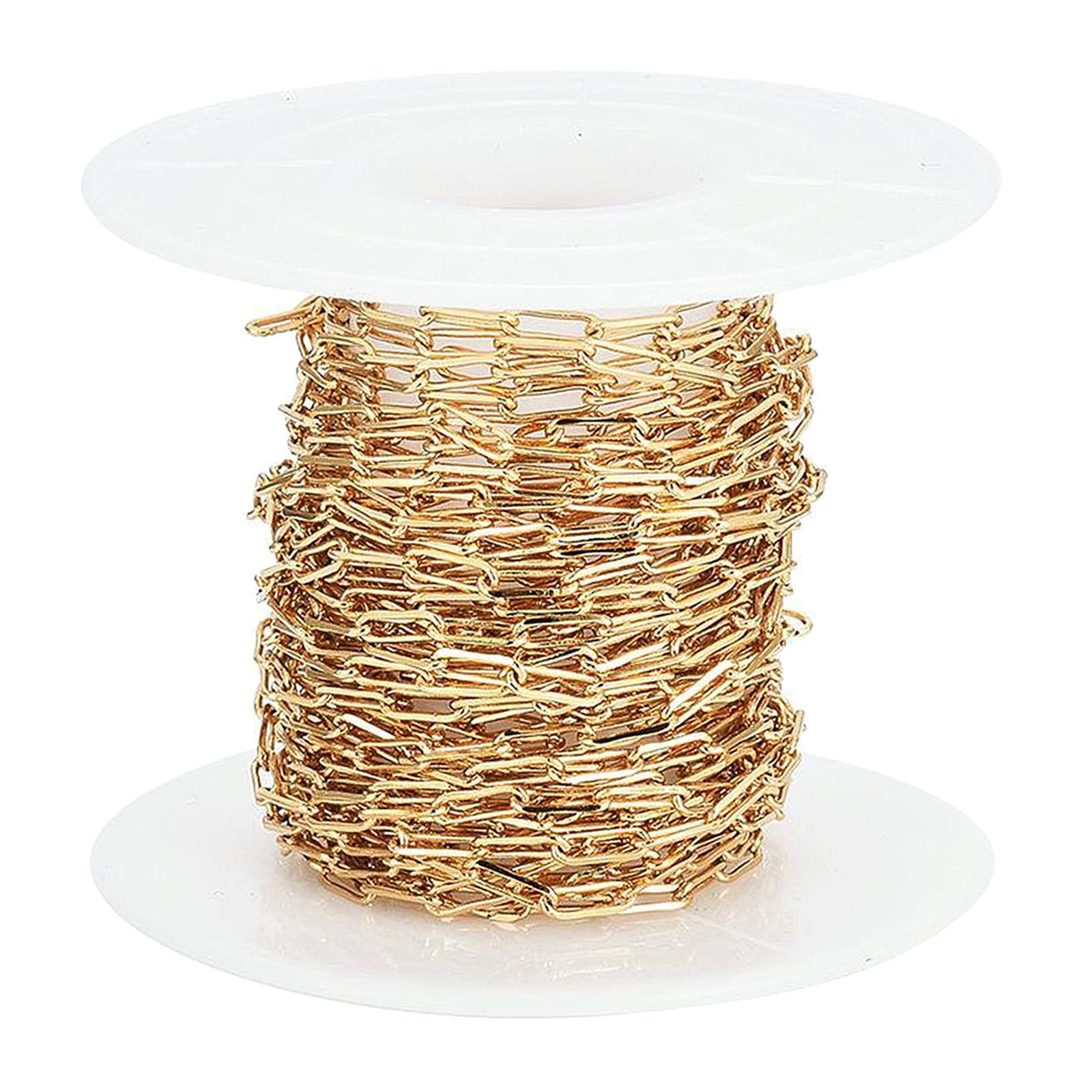 Gold Chain for Jewelry Making 18KGold Plated Paperclip Chain Oval Link Chain