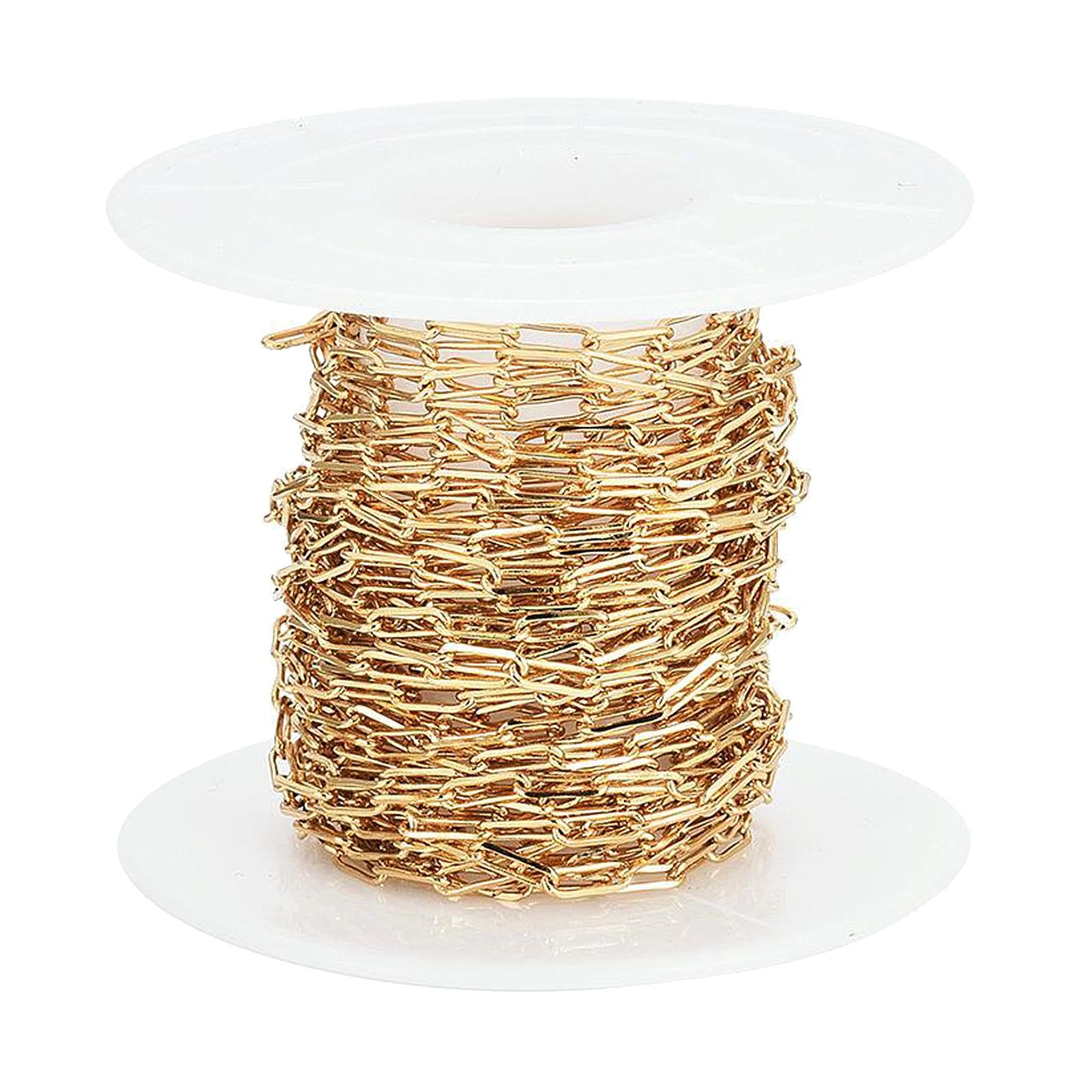 Gold Chain for Jewelry Making 18KGold Plated Paperclip Chain Oval Link Chain