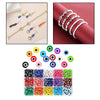 450x Evil Eye Beads 8mm Flat Round Stripe Spacer Beads for Handmade Necklace