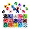 450x Evil Eye Beads 8mm Flat Round Stripe Spacer Beads for Handmade Necklace