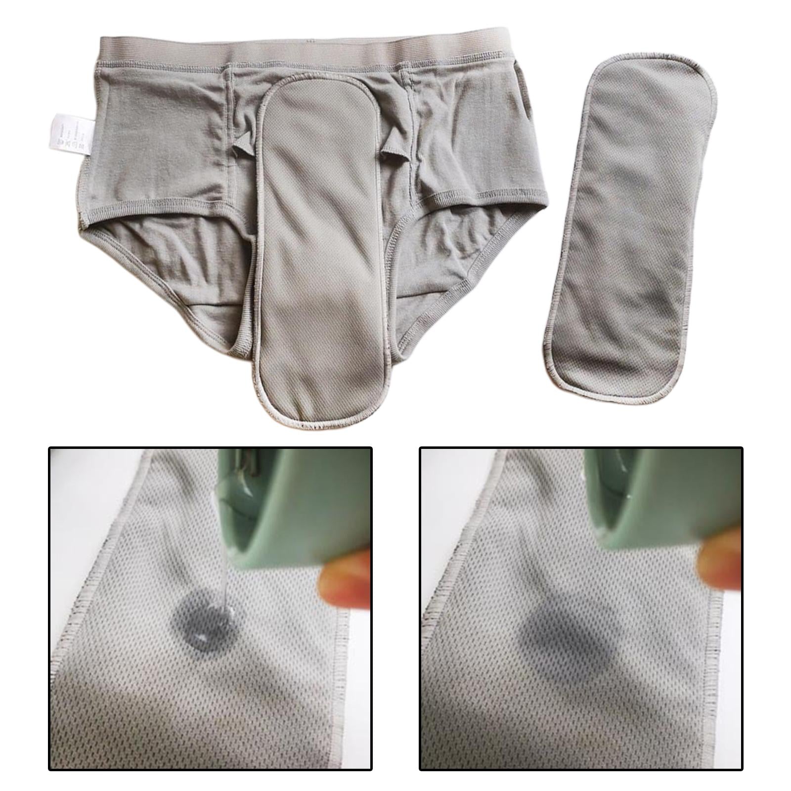 1 Piece with 2 Mats Unisex Cotton Underwear Light Absorbency Incontinence XL