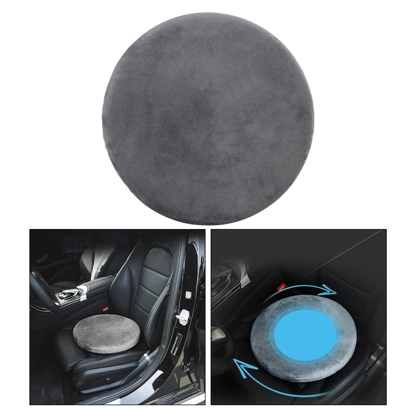 Memory Foam Swivel Seat Cushion Gray 16 Inches 360 Degree Rotation Round