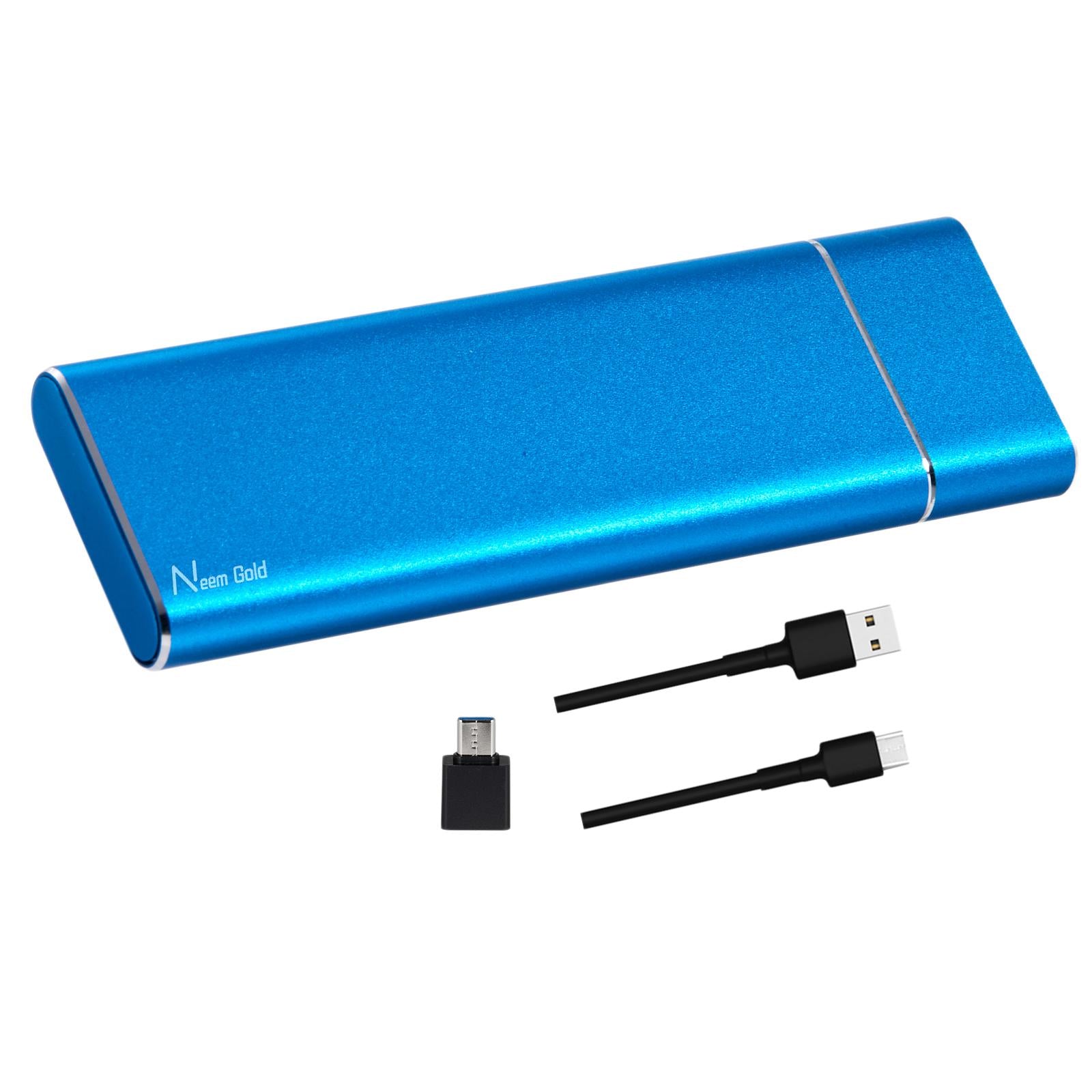 Portable USB 3.1 SSD 430MB/s Read Speed Solid State Drive Blue 1TB