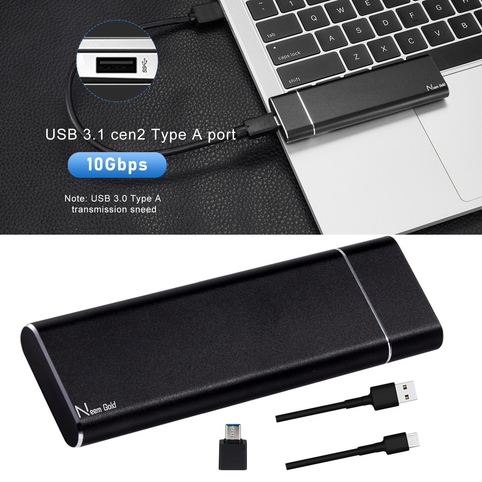 Portable USB 3.1 SSD 430MB/s Read Speed Solid State Drive Black 500GB