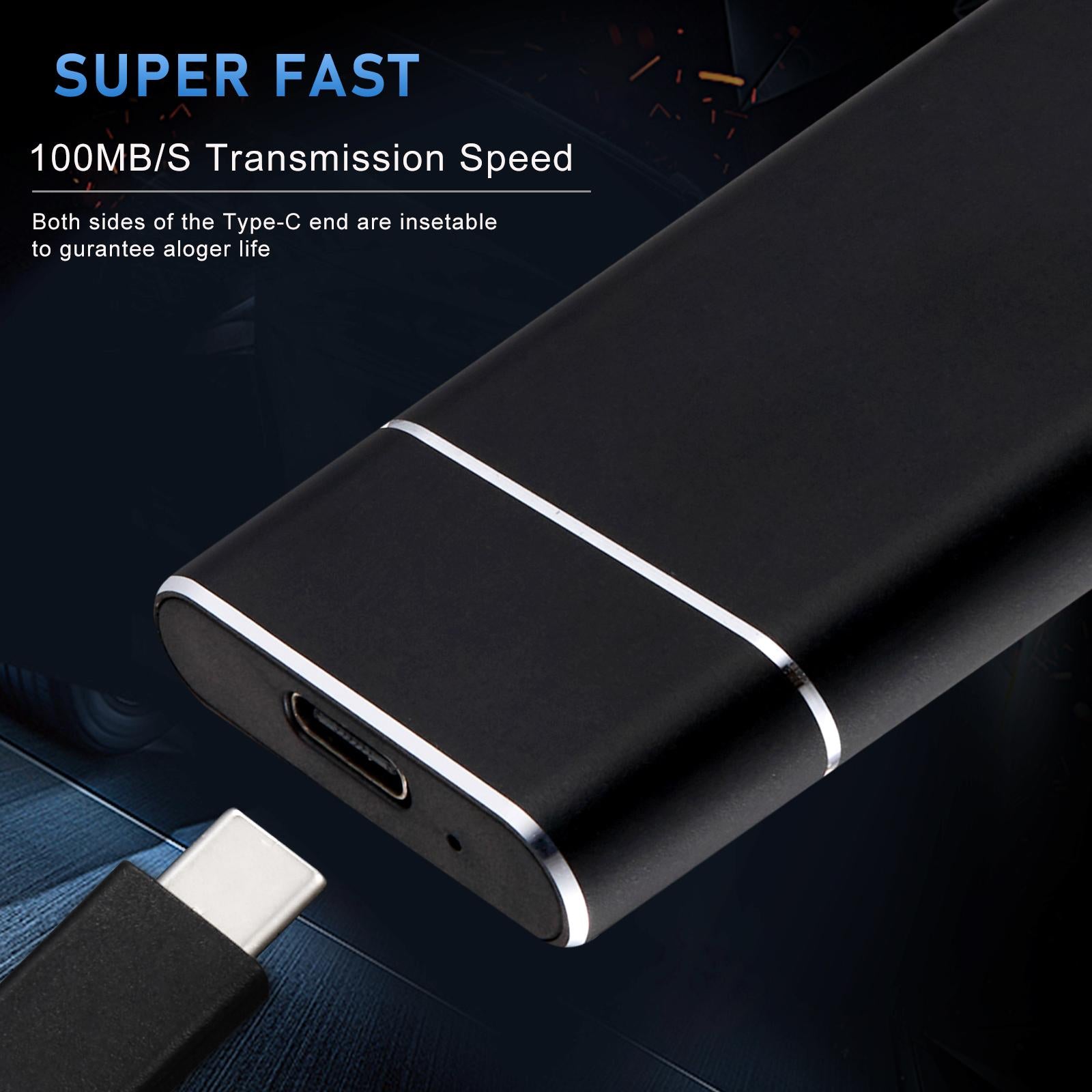 Portable USB 3.1 SSD 430MB/s Read Speed Solid State Drive Black 500GB