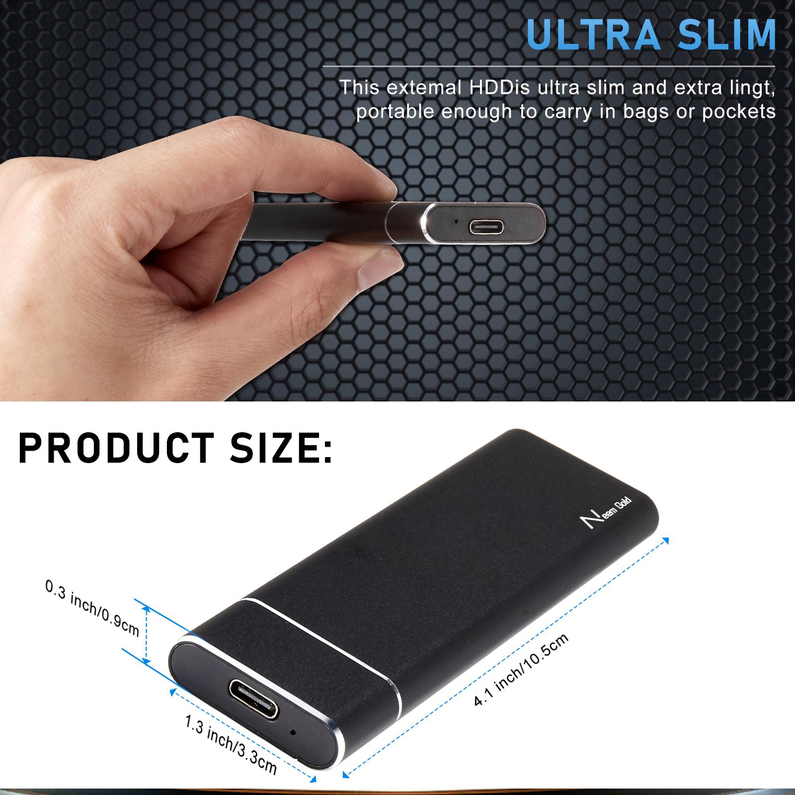 Portable USB 3.1 SSD 430MB/s Read Speed Solid State Drive Black 500GB