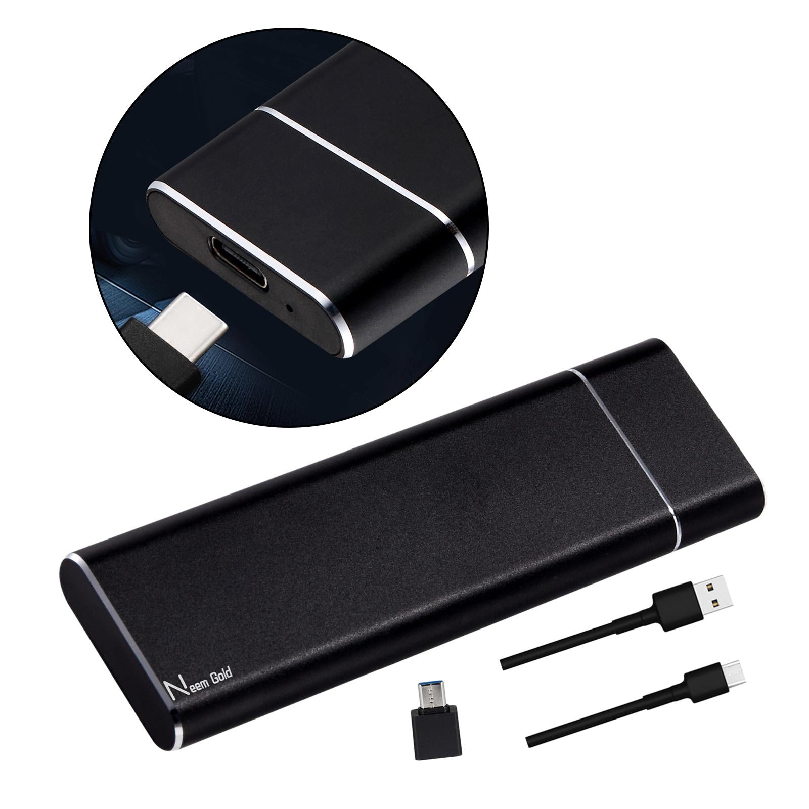 Portable USB 3.1 SSD 430MB/s Read Speed Solid State Drive Black 500GB