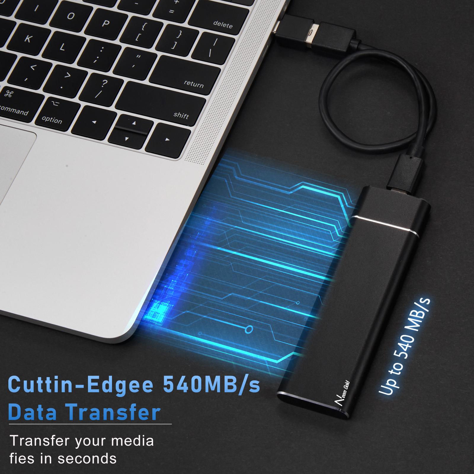 Portable USB 3.1 SSD 430MB/s Read Speed Solid State Drive Black 500GB