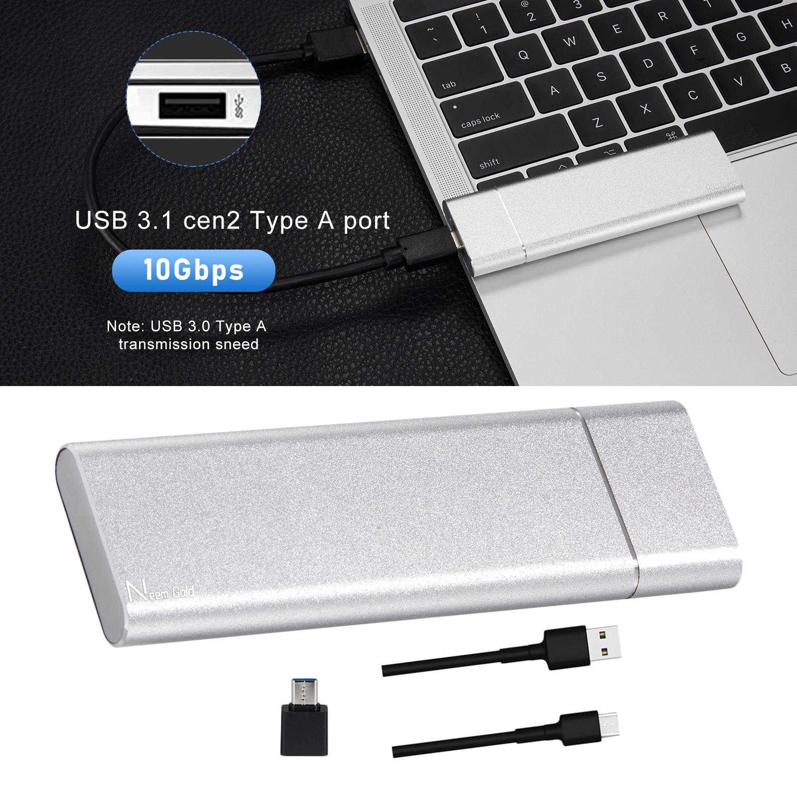 Portable USB 3.1 SSD 430MB/s Read Speed Solid State Drive White 500GB